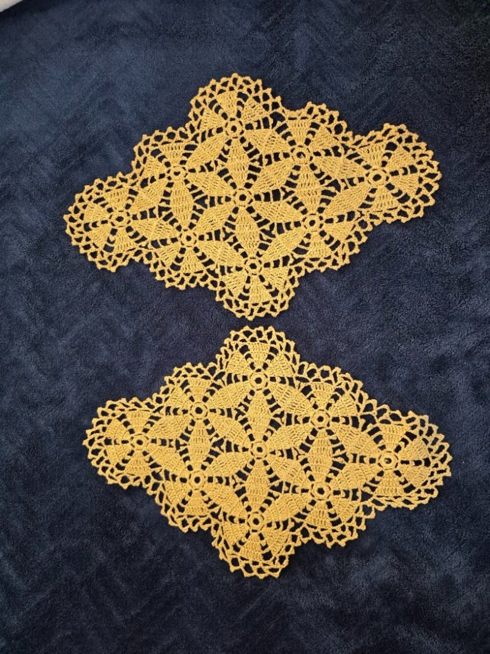 Set of 2 Handmade Beige Crochet Doilies